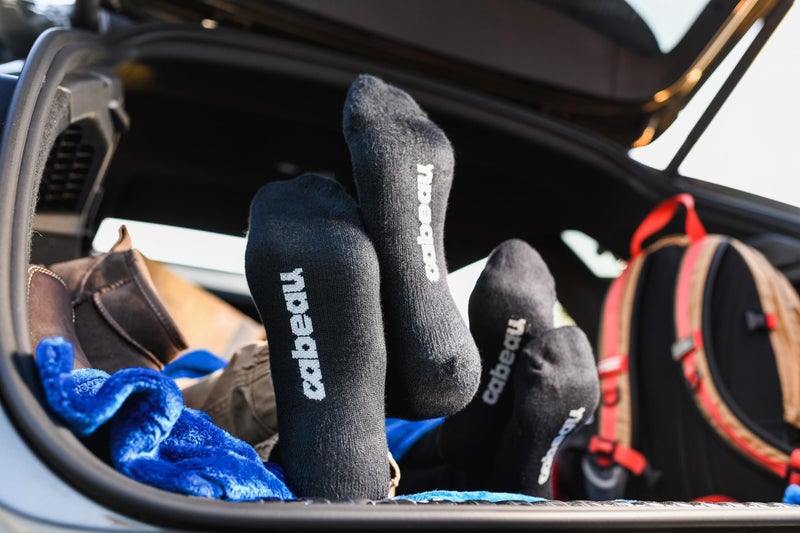 CABEAU Bamboo Compression Socks - Travel/Home, Help Swelling/Blood Flow, Black, Large - Image 5